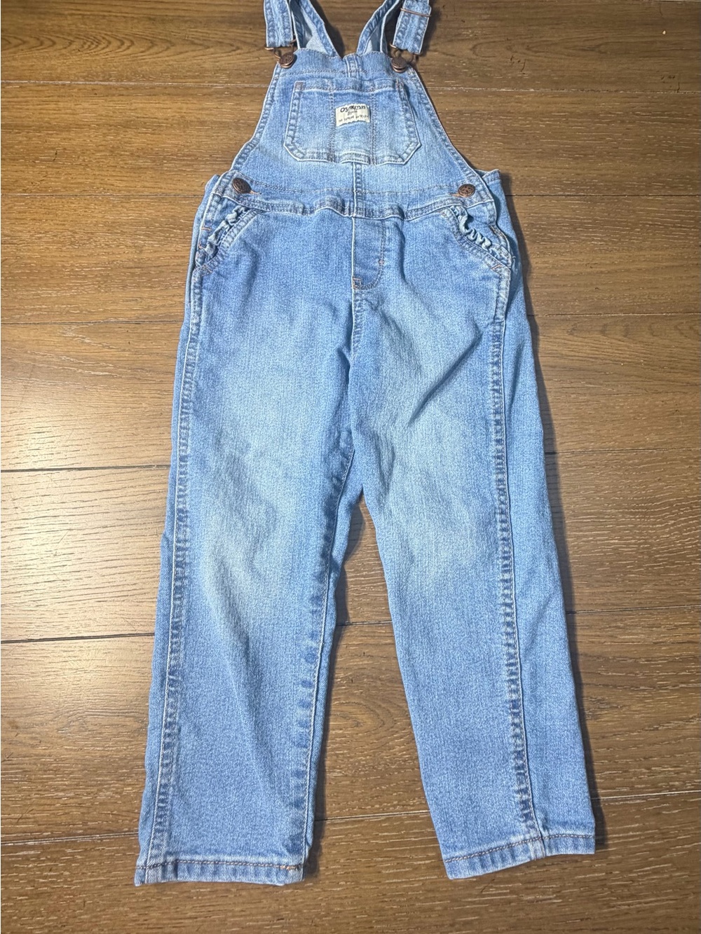 OshKosh B'gosh Overalls Toddler Unisex 4T Denim Bib Adjustable Straps Pockets